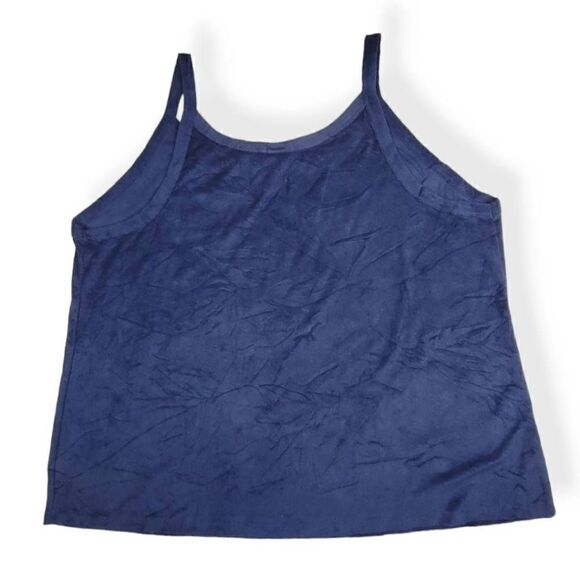 Ava & Viv Navy Blue Terry Cloth Tank Top 3X - Picture 2 of 3